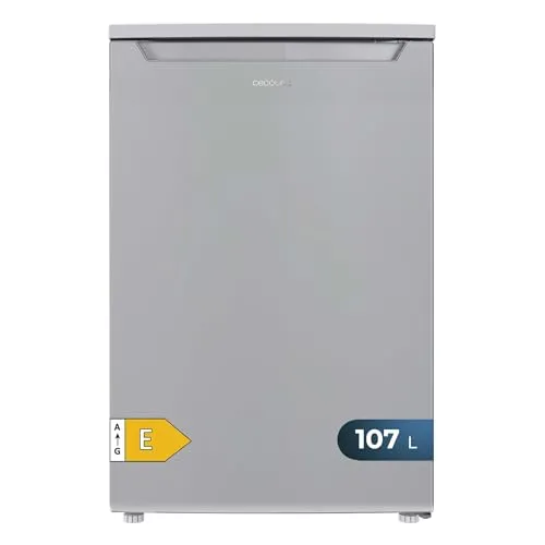 Cecotec Mini-Kühlschrank 107 L Bolero CoolMarket TT 107 Inox - Mini-Kühlschrank mit 107 Litern, energieeffizienter Energieklasse E und reversibler Tür für flexible Nutzung. Ideal für kleine Räume, leise im Betrieb.