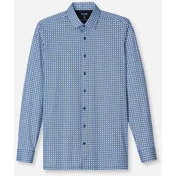 OLYMP Langarmhemd 24/7 - Luxor modern fit atmungsaktiv, modern fit, New-Kentkragen, Flex Jersey blau 45