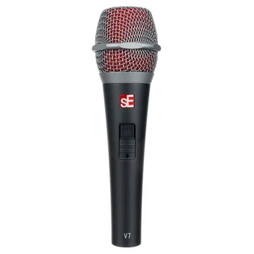 SE Electronics V7 Switch - Dynamisches Gesangsmikrofon - Mikrofone mit Supernierencharakteristik, ideal für Live-Performances; ausgestattet mit verriegelbarem Ein/Aus-Schalter und integriertem Popfilter für klare Stimmen.
