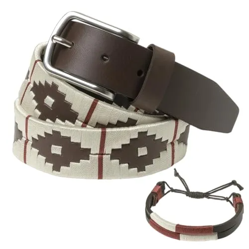 Pelpe Gürtel POLO BR Cinturón argentino FBM Crudo in Weiss, 100 - Gürtel in elegantem Weiß, ideal für stilbewusste Herren. Hochwertige Verarbeitung und zeitloses Design machen diesen Gürtel zum perfekten Accessoire für jeden Anlass.