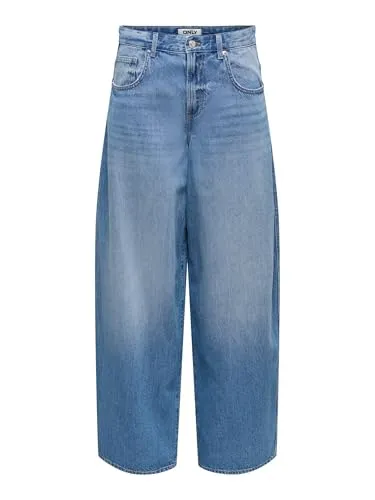 ONLY Female Jeans ONLTAYLOR Hohe Taille Barrel Fit Jeans - Stylische Barrel Fit Jeans mit hoher Taille, aus 75% Baumwolle und 25% recycelter Baumwolle für einen nachhaltigen Look.