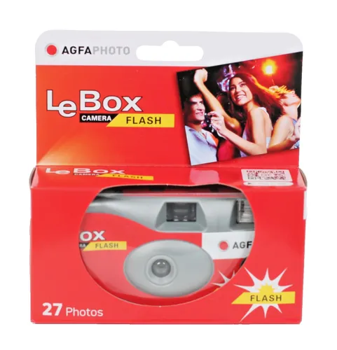 AgfaPhoto LeBox Flash Einwegkamera mit Film 27 Bilder ISO 400 Analog NEU