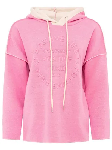 Zwillingsherz Double Face Hoodie Positive Mind – Kuscheliger Oversized Pullover für Damen - Hochwertiger Hoodie mit Kapuze und Neon Kordeln, perfekt für jede Saison. Stylisches Design und exzellente Verarbeitung sorgen für optimalen Tragekomfort und Vielseitigkeit.