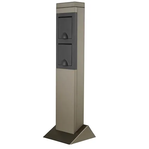 REV-Ritter Gartensteckdose Steel, 2-fach für außen - Wetterfeste 2-fach Steckdose aus rostfreiem Metall mit IP44 Schutz, ideal für die feste Montage im Garten. Hohe Anschlussleistung von 3.500 Watt.