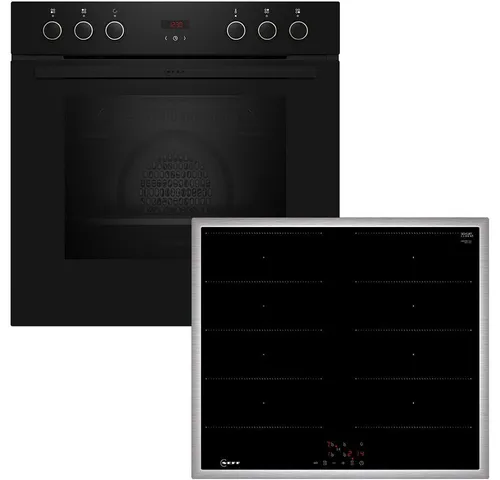 NEFF Induktions Herd-Set EDX4IB0 schwarz - Herd-Sets mit Flex-Induktions-Kochfeld von SCHOTT CERAN®, energieeffizienter A-Klasse und sicherer Kindersicherung für modernes Kochen.
