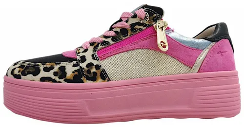 Tamaris Comfort Damen Plateau Sneaker mit Reißverschluss, Mehrfarbig (Pink Multi) - Stylische Plateau Sneaker mit innovativer T-flow-Technologie für dämpfenden Komfort und einem kühlenden Innenfutter für angenehme Füße. Ideal für den Alltag, kombiniert Mode und Funktionalität.