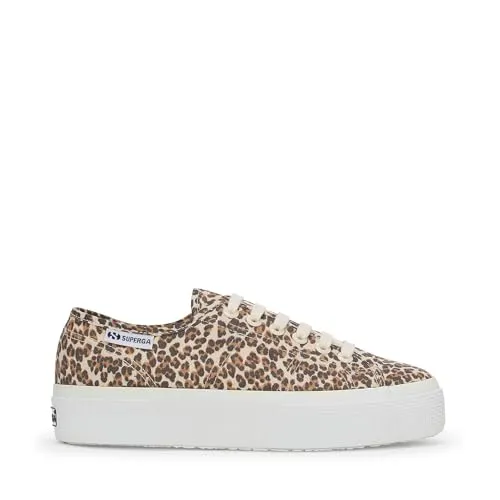 Superga 3740 Platform Leopard Sneaker 38 EU - Stylische Sneaker in Braun mit Leopard-Design, herausnehmbarer Innensohle und rutschfester Gummisohle – perfekt für einen trendigen Look und hohen Tragekomfort.