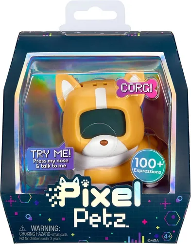 Pixel Petz Corgi - Interaktives Haustier, reagiert auf Stimme und Berührungen, über 25 Pflegeaktivitäten und 100+ Reaktionen für individuelles Spielerlebnis