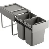 SVITA Einbaumülleimer für Unterschrank, 2x20 Liter - Praktischer Einbaumülleimer für Mülltrennung, ideal für Küchenunterschränke. Mit herausnehmbaren Inneneimern und pflegeleichtem Design.