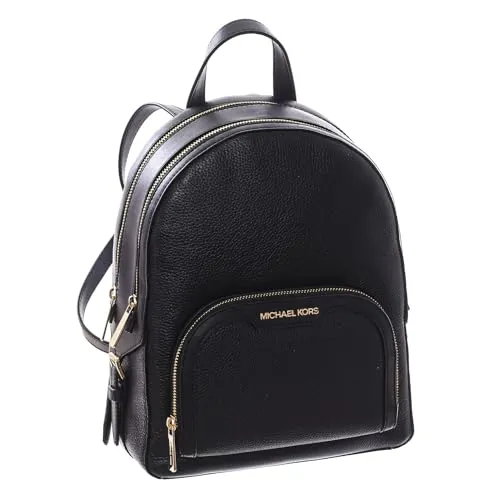 MICHAEL KORS Jaycee Rucksack - Damen Textil Schwarz, elegantes Design mit goldenen Applikationen und praktischen Reißverschlusstaschen