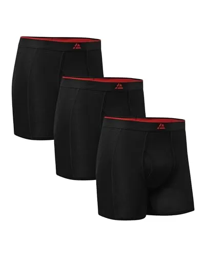 DANISH ENDURANCE 3er Pack Bambus Boxershorts Herren - Herren-Boxershorts aus ultraweicher Bambus-Viskose, atmungsaktiv und antibakteriell für höchsten Tragekomfort. Mit optionalem Eingriff und Anti-Loch-Garantie.