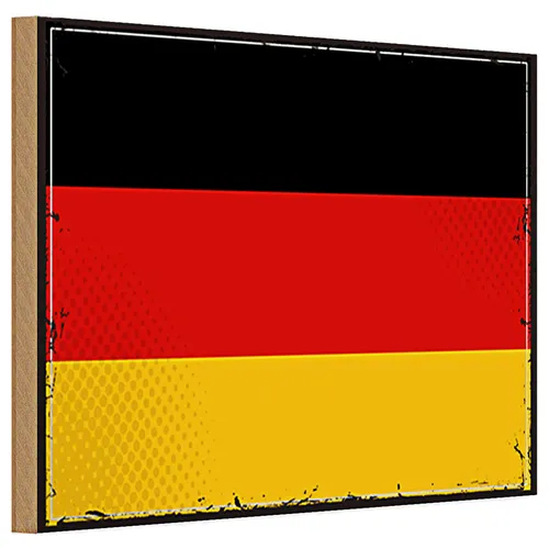 Holzschild Flagge Deutschland 30x20cm Retro Flag Germany