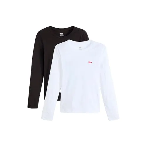 LEVI'S Damen Langarmshirt "LS 2 Pack Tee" - Basic Shirts im 2er-Pack, figurbetont mit Rundhalsausschnitt und Batwing Logo-Stickerei. Ideal für modische Kombinationsmöglichkeiten und hohen Tragekomfort.