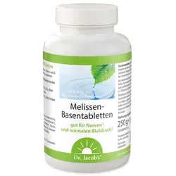 Dr. Jacob's Melissen-Basentabletten mit B-Vitaminen und Mineralstoffen - Arzneimittel zur Unterstützung des Nervensystems und der psychischen Funktion – enthält hochwirksame Nährstoff-Synergie aus Melisse, Magnesium und B-Vitaminen.