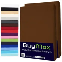 Buymax Spannbettlaken 2er Set, 100% Baumwolle, Gummizug, Pflegeleicht - Hochwertiges 2-teilige Spannbettlaken Set aus 100% Baumwolle mit rundum Gummizug. Ideal für verschiedene Matratzengrößen und pflegeleicht. Erhältlich in eleganten Farben und modernem Design.