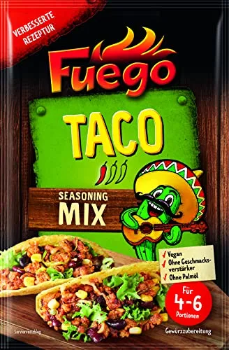 Fuego Taco Seasoning Mix - Gewürzmischung für authentische Tacos - Kräuter und Gewürze für den perfekten Taco-Geschmack, ideal für mexikanische Gerichte und Grillabende.