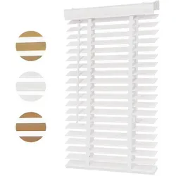 Sekey Holzjalousie 50mm - Elegant und Praktisch - Jalousien aus Echtholz mit Holzmaserung, Klemmträger für einfache Montage ohne Bohren, ideal für Fenster mit 90 cm Breite und 130 cm Höhe.
