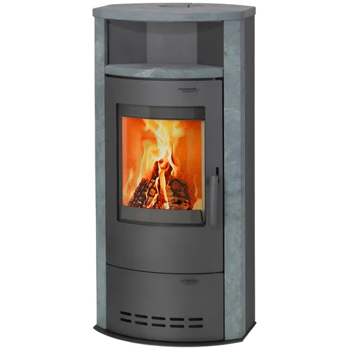 Thermia Hamburg V4 Naturstein Heizofen - Klassischer Dauerbrandofen mit variabler Wärmesteuerung, ideal für effizientes Heizen in jedem Raum. Energieeffizienzklasse A+ und 7 kW Nennwärmeleistung.