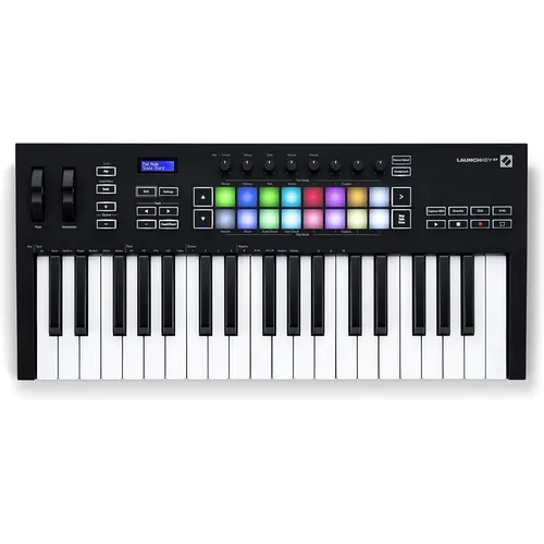 Novation Launchkey 37 [MK3] MIDI-Controller-Keyboard - Audio-Controller mit nahtloser Integration in Ableton Live und kreativen Funktionen wie Akkordmodi, Skalenmodus und einem flexiblen Arpeggiator für dynamische Musikproduktion.