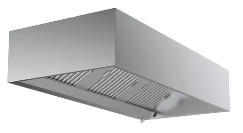 Combisteel Kastenhaube aus Edelstahl 1600x950x400mm - Hochwertige Wandhaube für die Gastronomie, 1600 x 950 x 400 mm, aus robustem Edelstahl mit integriertem Fettablasshahn für einfache Reinigung und optimale Effizienz.