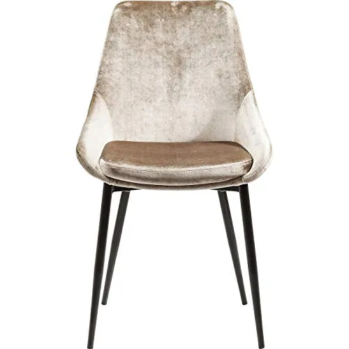 Kare Design Stuhl East Side Pearl, Beige, Esszimmerstuhl, Samtoptik - Eleganter Esszimmerstuhl in Beige mit Samtoptik für stilvolle Akzente. Robuste Stahlfüße sorgen für Stabilität, während die bequeme Polsterung den Komfort erhöht. Ideal für Wohnzimmer und Esszimmer.