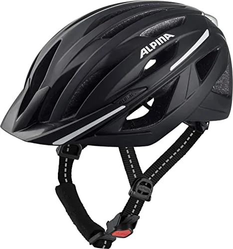 ALPINA HAGA - Sicherer Urban Fahrradhelm mit LED-Licht - Fahrradhelme mit optimaler Stoßabsorption durch Hi-EPS-Material und individuellem Tragekomfort dank Run System Ergo Flex. Integriertes LED-Licht für bessere Sichtbarkeit.