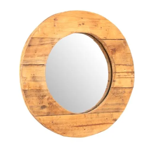 RUNDER WANDSPIEGEL "RONDO" – Massivholz, 50cm - Spiegel aus hochwertigem Massivholz im Landhausstil, ideal für Flur oder Schlafzimmer. Mit einem Durchmesser von 50 cm bringt er natürliche Eleganz in Ihr Zuhause.