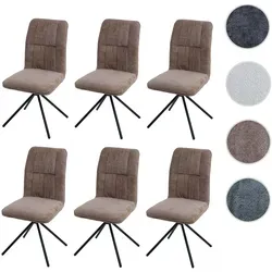 6er-Set Esszimmerstuhl HWC-N99 - Drehbar mit Auto-Return - Stühle für Esszimmer, moderne Chenille-Polsterung, 180° drehbar mit Auto-Return-Funktion für stets aufgeräumte Optik und hohen Sitzkomfort.