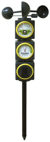 EDUPLAY 150-057 Basis Wetterstation 4 Funktionen - Funkwetterstation mit 4 Funktionen: Anemometer, Thermometer, Windrichtungsgeber und Niederschlagsmesser - ideal für kleine Wetterforscher ab 5 Jahren.