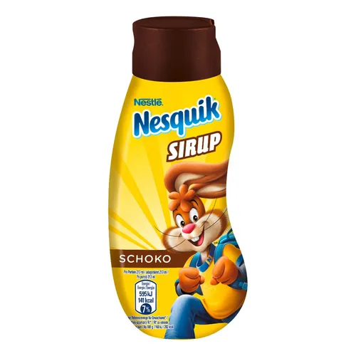 Nestlé Nesquik Schoko Sirup 300ml - Köstlicher Schoko-Sirup mit intensivem Kakaogeschmack, ideal für Pancakes, Waffeln und Desserts. Praktische Quetschflasche mit Dosierverschluss für einfaches, tropffreies Auftragen.