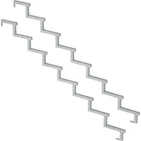 Stahltreppenleiste 8 Stufen - 2er Set mit Steigleitungen - Bodenleisten für Treppen, langlebig aus Stahl, ideal für Sicherheit und Ästhetik in Ihrem Zuhause.