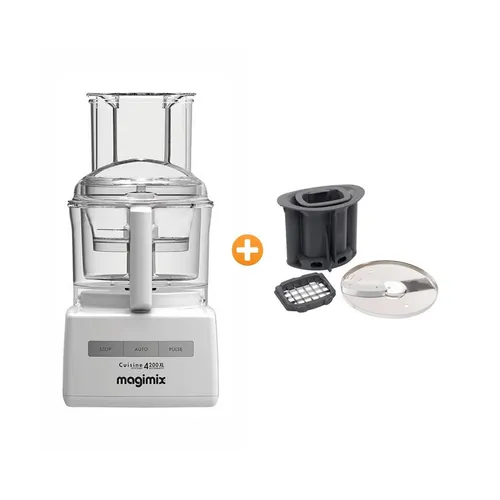 Magimix Küchenmaschine Compact 4200 XL Weiß + Würfel-Set - Küchenmaschine mit 950 Watt, 3-Liter-Schüssel und vielseitigem Zubehör, ideal für kreative Kochabenteuer und professionelle Ergebnisse zu Hause.
