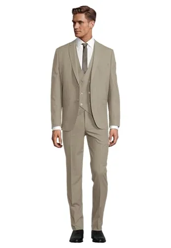Steffen Klein Herren Business Anzug 3-teilig mit Weste - Anzüge für Herren, dreiteiliger Slim Fit Anzug mit klassischem Stoff und regulierbarer Weste, ideal für jede Gelegenheit und stets stilvoll.