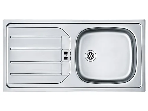Franke Euroset ESN 614 Nova Edelstahlspüle - Ungebürstete Einbauspüle aus Edelstahl, ideal für Unterschränke ab 45 cm, mit den Maßen 86 x 43,5 cm. Perfekt für moderne Küchen ohne Hahnlöcher.