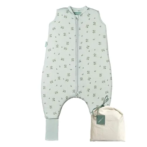 molis&co - Baby Schlafsack mit Füßen und Socke - Ideal für den Winter - Babyschlafsack mit Beinen 2,5 tog - 100% Baumwolle (Oeko-TEX 100), Premium Qualität - Botany Green (80 cm)