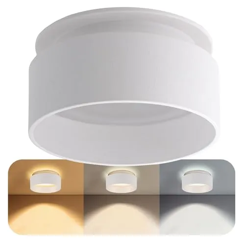 SSC-LUXon Sudara LED Deckenspot dimmbares & indirektes Licht inkl. LED 4W warmweiß 230V - Design Spotstrahler flach weiß rund
