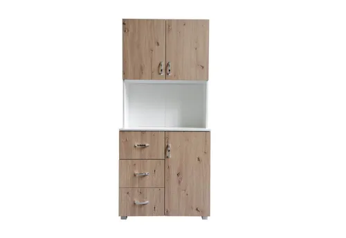 HTI-Living Küchenbuffet Küchenschrank Weiß Artisaneiche Blanca - Vielseitiger Buffetschrank mit Regalfächern und Schubladen, ideal für Küche, Büro oder Vorratsraum. Maße: 80 x 180 x 40 cm, bietet optimalen Stauraum für Geschirr und mehr.