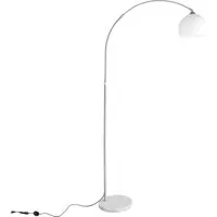 CCLIFE LED E27 Bogenlampe - Höhenverstellbar 130-180 cm, eleganter Marmorfuß in Weiß und Orange, ideal für modernes Wohndesign