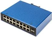 Digitus DN-651159 Industrial Ethernet Switch 16 + 2 Port 1 GBit/s - Switch u. Bridges mit 16x RJ45 und 2x SFP Uplinks, bietet erweiterte Sicherheitsfunktionen, VLAN-Management und PoE-Unterstützung für zuverlässige Netzwerkperformance.