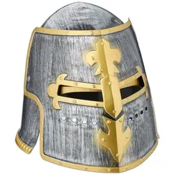 Relaxdays Ritter Helm mit klappbarem Visier Anthrazit,Gold,Silber
