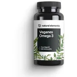Omega 3 vegan aus Algenöl - 90 hochdosierte Kapseln - Nahrungsergänzungsmittel mit hochwertigem EPA und DHA aus Algenöl, laborgeprüft und nachhaltig - ideal für Veganer und gesundheitsbewusste Menschen.