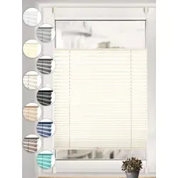 Sonello Plissee ohne Bohren Rollo Klemmfix für Fenster & Tür Lichtschutz, blickdicht, ohne Bohren, verspannt, Klemmfix, 30cm x 140cm Hellcreme Faltrollo, Easyfix, Jalousie 30 cm x 140 cm