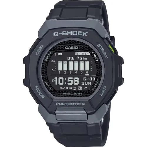 CASIO G-SHOCK Sportuhr - Bluetooth Verbindung, Trainingsfunktionen und robustes Design in Schwarz