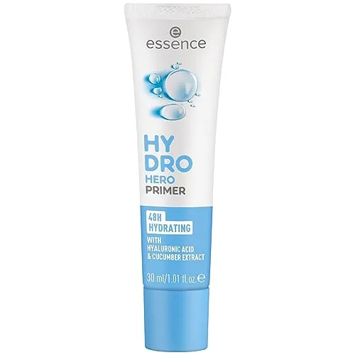 essence Hydro Hero Primer 30 ml – Feuchtigkeitsspendend für einen perfekten Teint - Der essence Hydro Hero Primer, 30 ml, ist die ideale Grundlage für ein makelloses Make-up. Er glättet die Haut und verlängert die Haltbarkeit des Make-ups für einen strahlenden Look den ganzen Tag.
