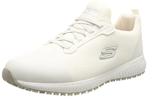 Skechers Herren Berufsschuh Squad SR Myton Weiß - Sneaker mit rutschhemmender Laufsohle und ESD-Funktion, ideal für den komfortablen Einsatz im Beruf. Der Relaxed Fit und die Memory Foam Einlegesohle sorgen für optimalen Tragekomfort.