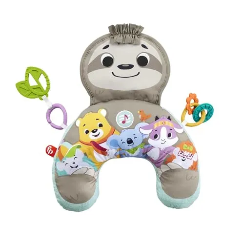 Fisher-Price Faultierspielkissen - Baby-Spielzeug für die Bauchlage, mit beruhigender Vibration und Musik für optimale Stimulation
