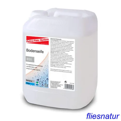 Patina-Fala Bodenseife 5 Liter - inkl. 3 Paar Einweghandschuhe - Flüssigreiniger für die schonende Reinigung von Böden, ideal für Holz- und Parkettflächen, hergestellt in Deutschland.