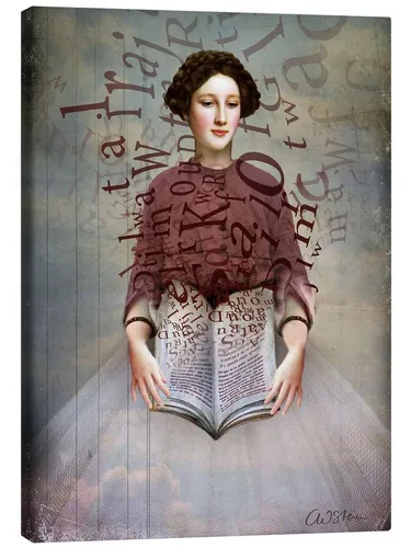 Posterlounge Leinwandbild Catrin Welz-Stein, Das Märchenbuch, Vintage Malerei