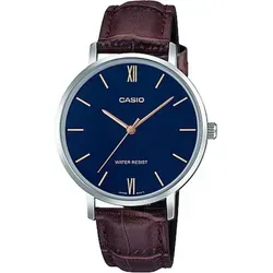 Casio LTP-VT01L-2B Analog Armbanduhr für Damen - Elegante Damenarmbanduhr mit minimalistischem Design, braunem Lederarmband und wasserdichtem Edelstahlgehäuse – perfekt für jeden Anlass.