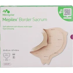 Mepilex Border Sacrum Schaumverband 22x25 cm - 5 sterile Verbände - Arzneimittel für optimale Wundheilung, mit innovativer Schaumtechnologie für sanften Schutz und weniger Schmerzen.